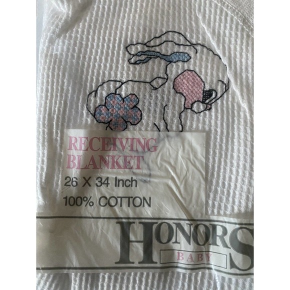 Vintage Honors Baby Receiving Blankets NEW Deadstock 90s 26x34 Babywear - Picture 2 of 4